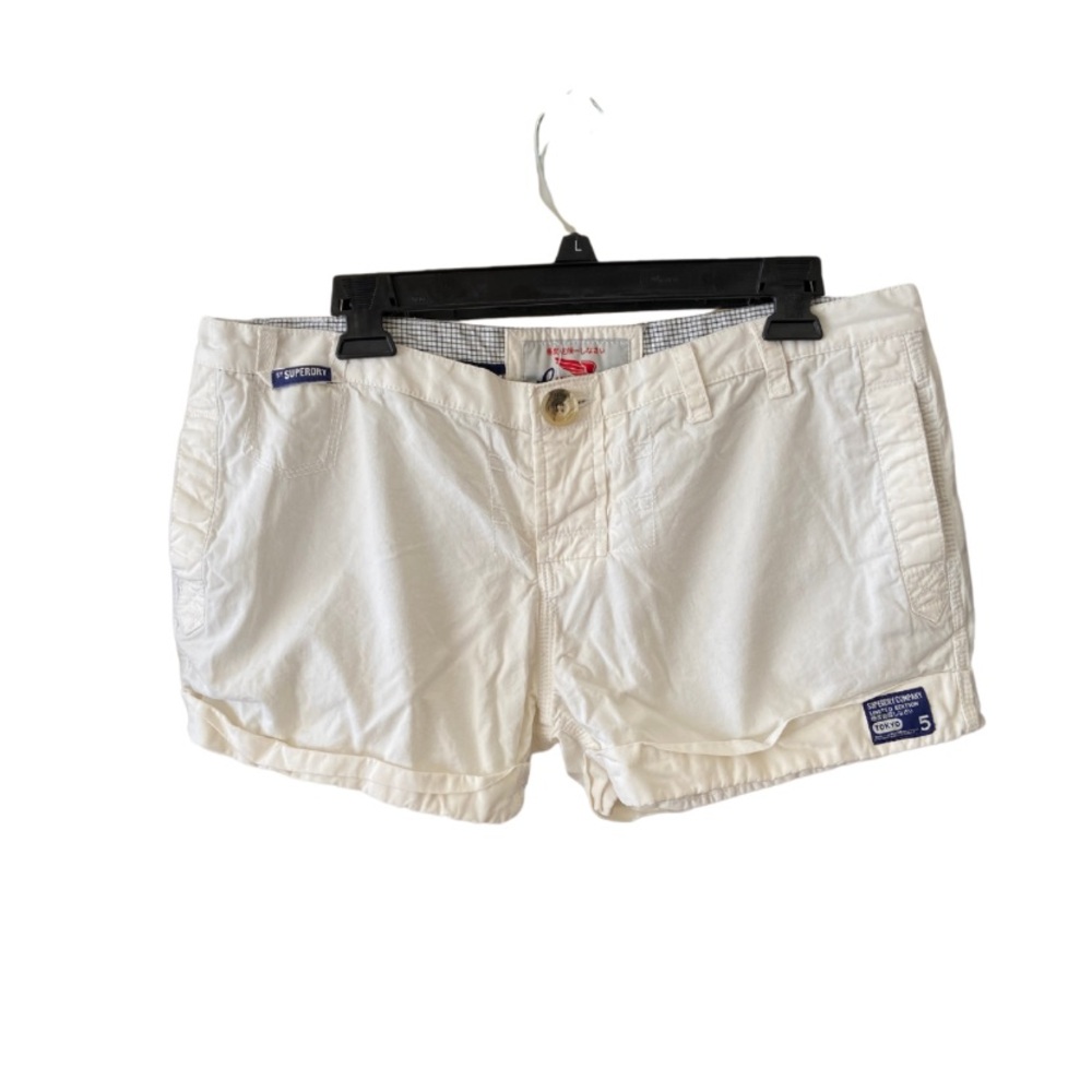 Superdry Limited Edition White Shorts 1 inch inseam